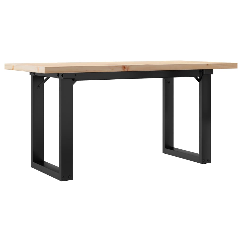 Coffee Table O-Frame 90x40x45.5 cm Solid Wood Pine and Steel